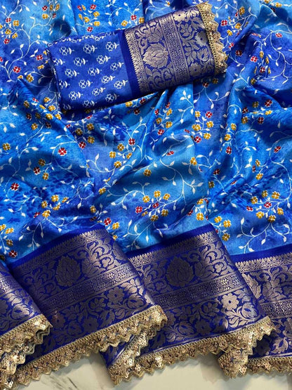 Dola Silk Rwc 37 Sarees  Printed Ladies Lace Border Sarees