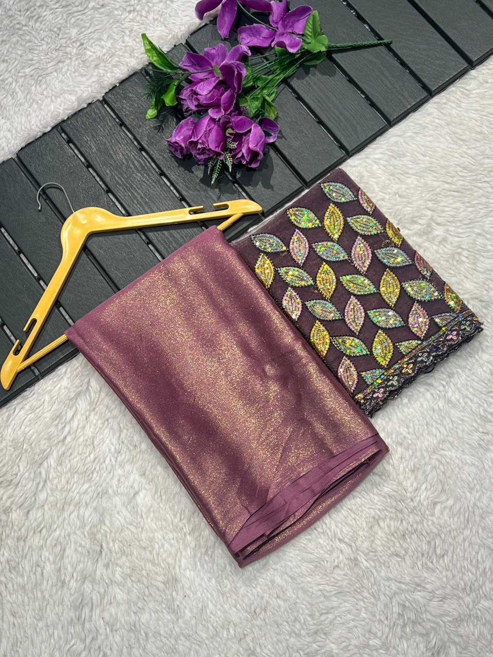 Dull Moss Rud 03 Sarees  Party Wear Fancy Plain Solid Sarees