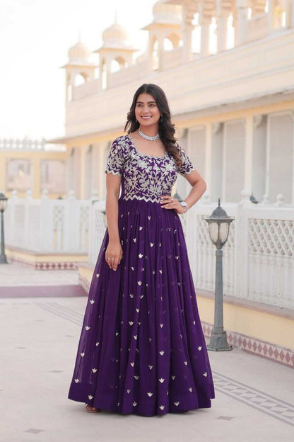 Faux Blooming Kesh133 1095 Gowns  Embroidery Anarkali Long Gowns