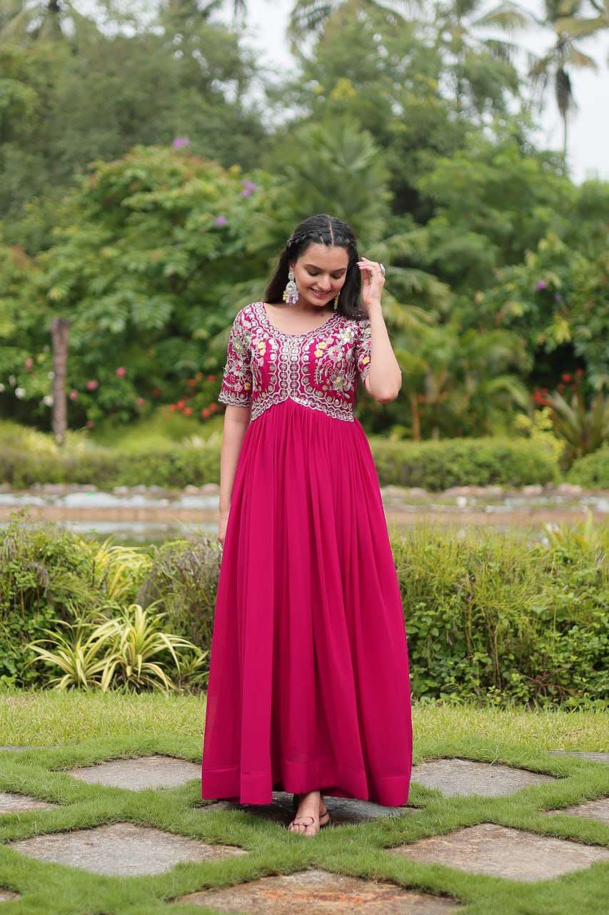 Faux Blooming Kesh133 1110  Gowns  Fancy Embroidery Anarkali Gowns