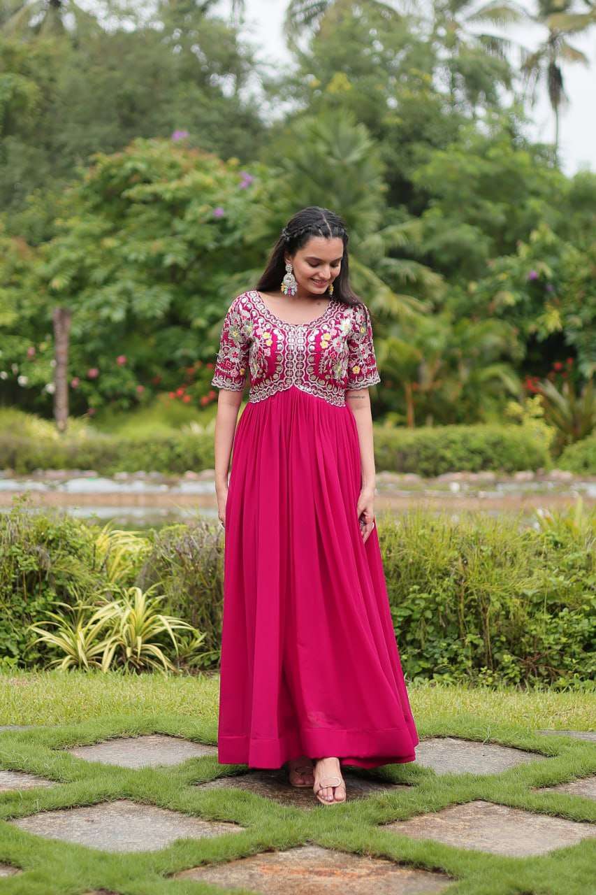 Faux Blooming Kesh133 1110  Gowns  Fancy Embroidery Anarkali Gowns