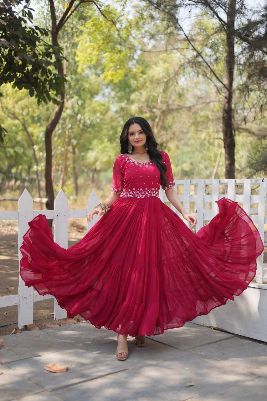 Faux Blooming Kesh133 1112 Gowns  Fancy Long Embroidery Anarkali Gowns