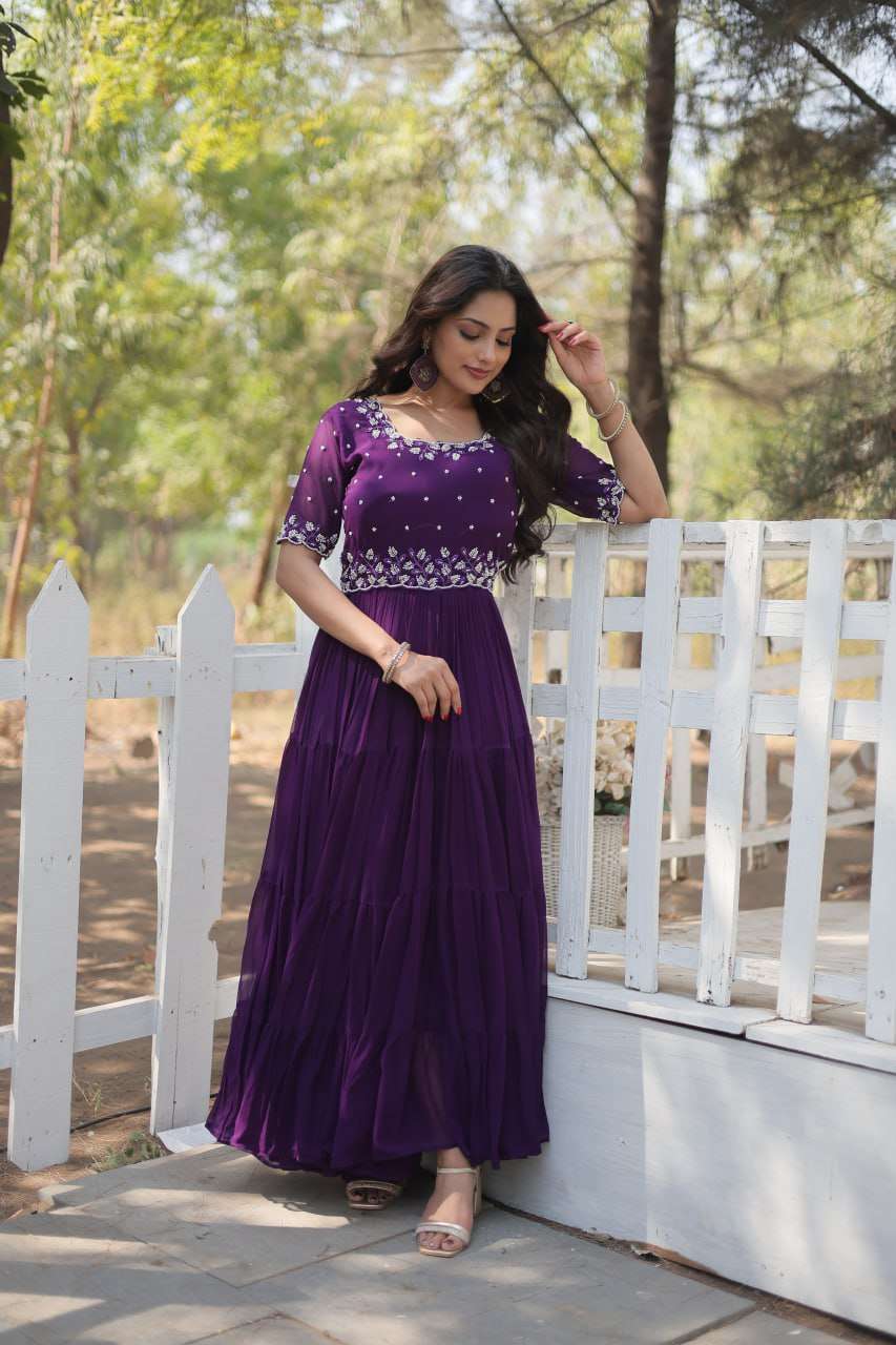 Faux Blooming Kesh133 1112 Gowns  Fancy Long Embroidery Anarkali Gowns