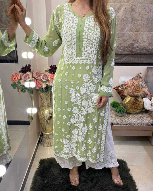 Faux Georgette  Hkc 1518  Kurti