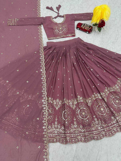 Faux Georgette Kesh119 016 Lehengas  Traditional Embroidered Lehengas