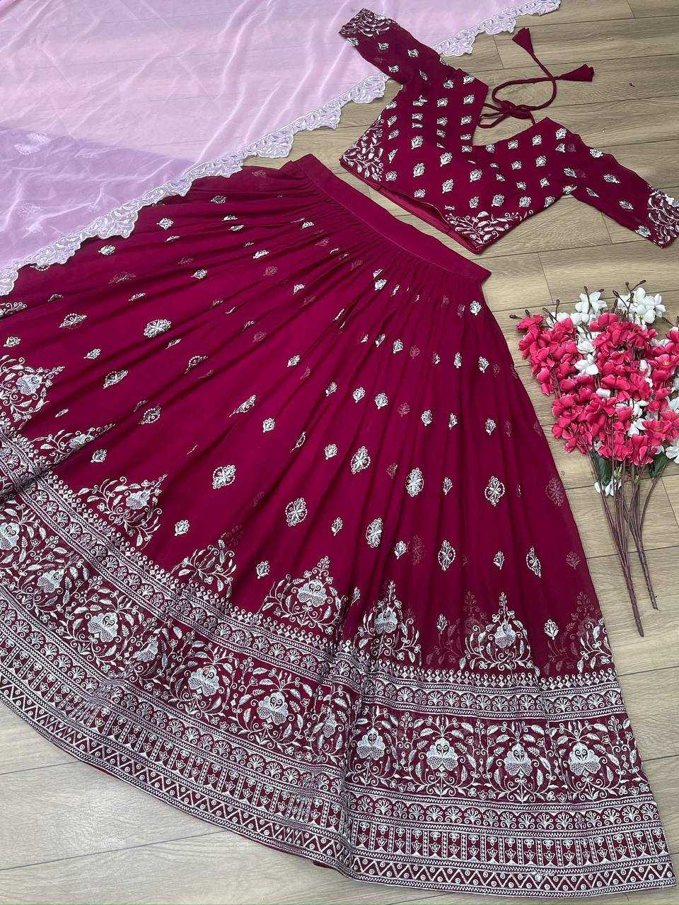 Faux Georgette Kesh120 136 Lehengas  Traditional Embroidered Lehengas