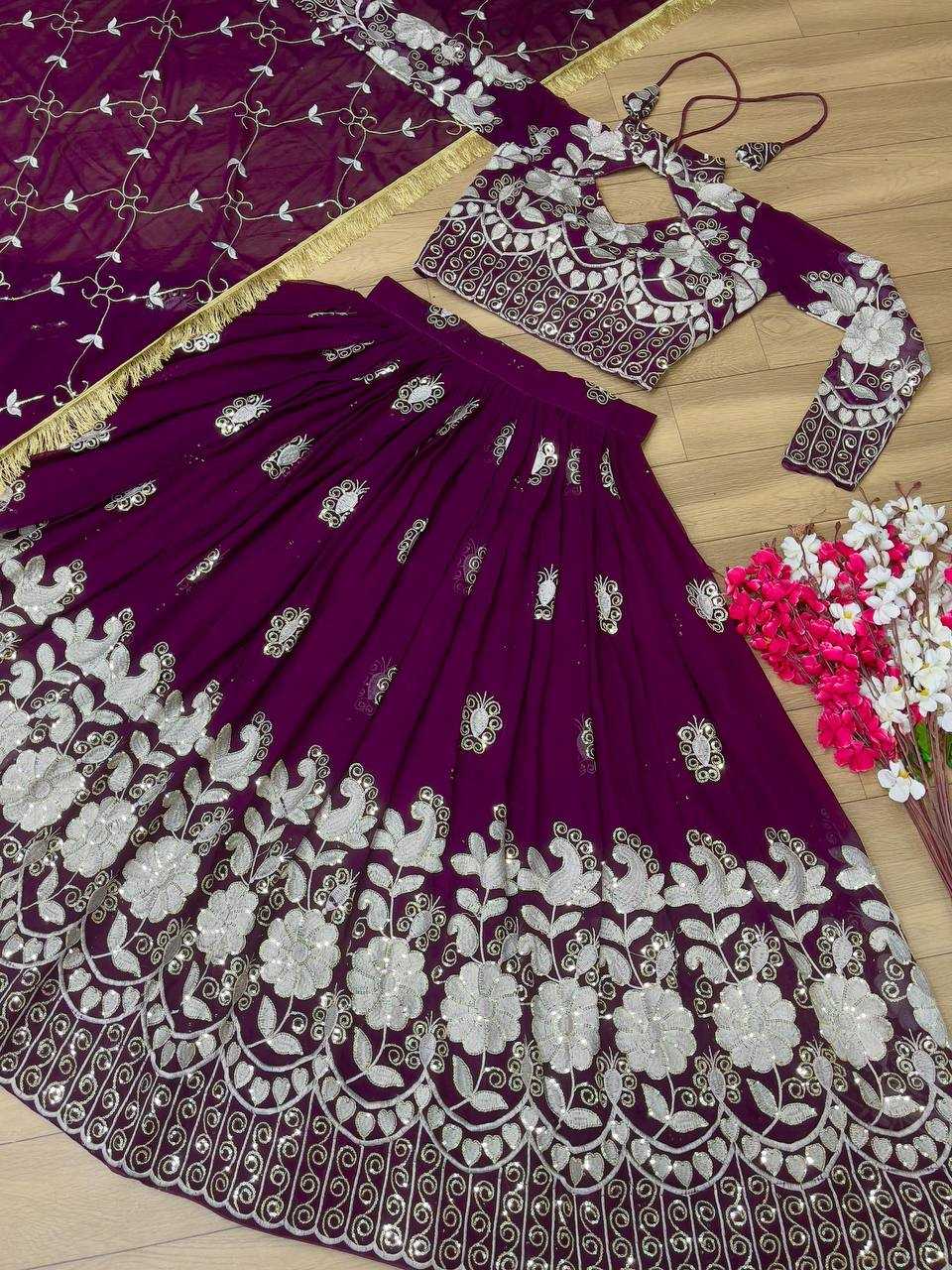 Faux Georgette Kesh120 149 Lehengas  Traditional Embroidered Lehengas