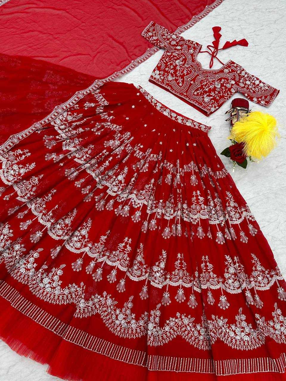 Faux Georgette Kesh120 173 Lehengas  Traditional Wedding Embroidered Lehengas