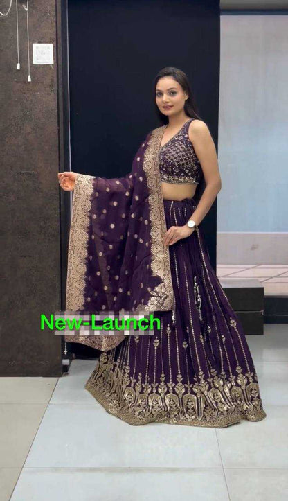 Faux Georgette Kesh120 192 Lehengas  Embroidered Wedding Traditional Lehengas