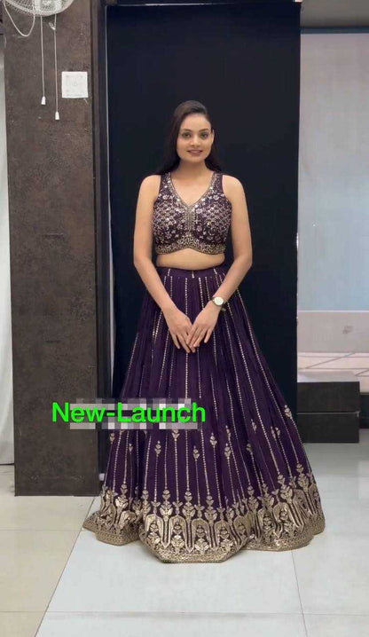 Faux Georgette Kesh120 192 Lehengas  Embroidered Wedding Traditional Lehengas