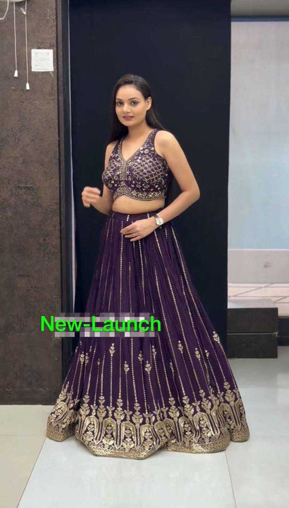 Faux Georgette Kesh120 192 Lehengas  Embroidered Wedding Traditional Lehengas