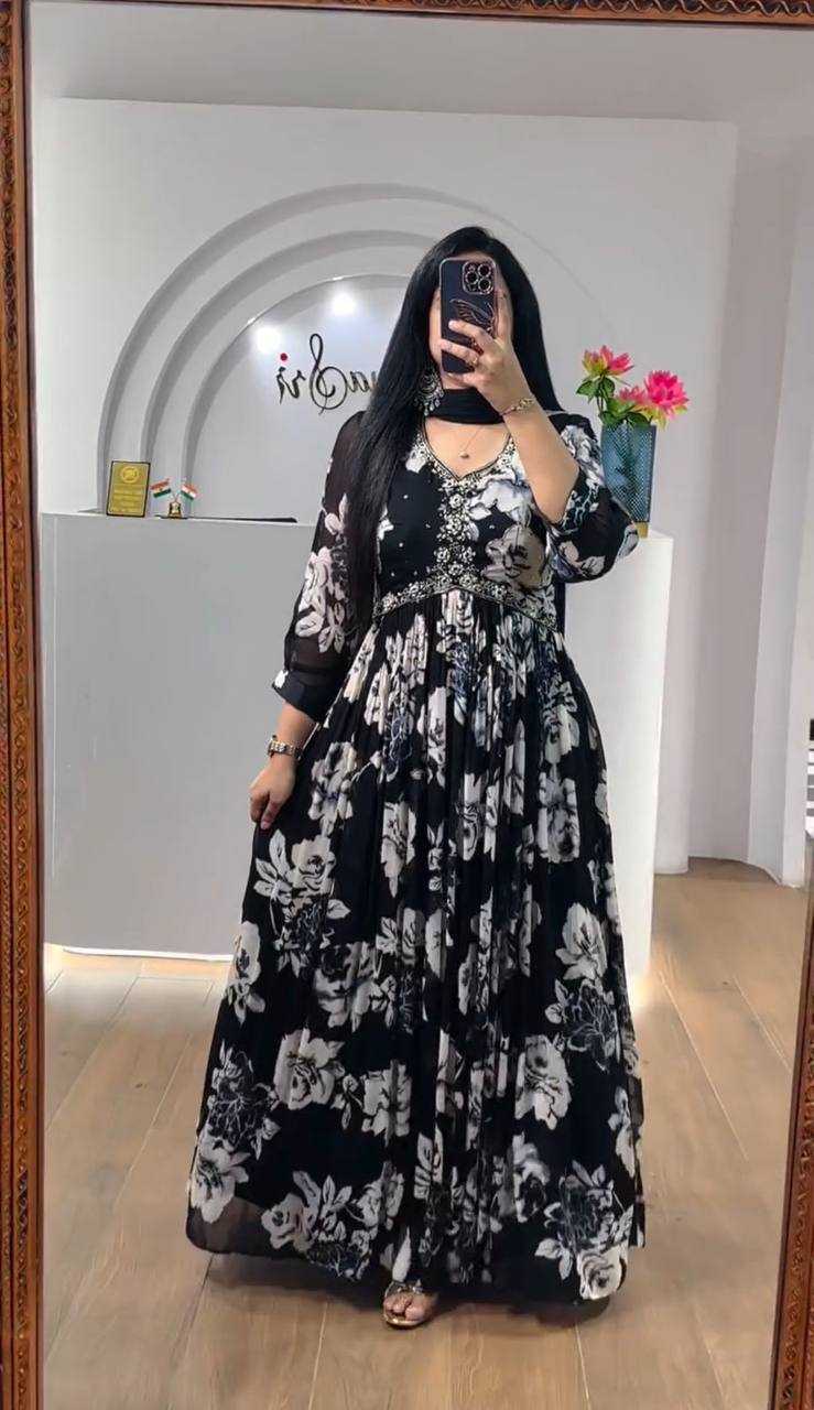 Faux Georgette Kesh120 194 Gowns  Printed Long Georgette Anarkali Gowns