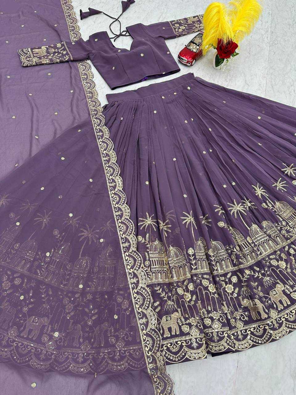 Faux Georgette Kesh120 197 Lehengas  Fancy Traditional Embroidered Lehengas