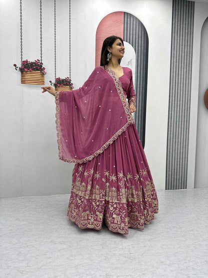 Faux Georgette Kesh120 197 Lehengas  Fancy Traditional Embroidered Lehengas