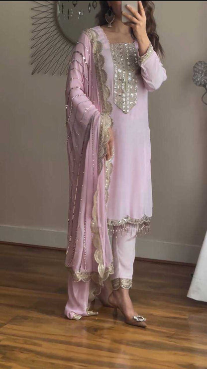 Faux Georgette Kesh121 1604 Suits & Dresses Islamic Clothing  Ladies Pakistani Embroidery Georgette Suits