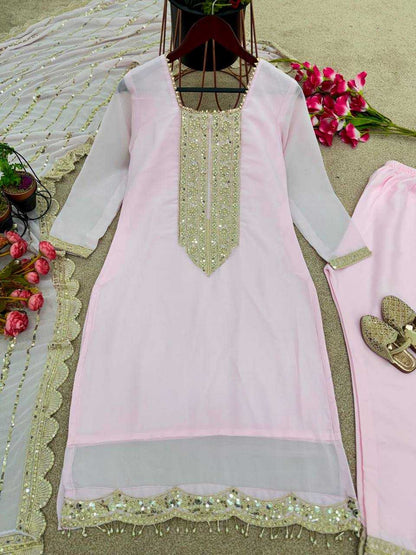 Faux Georgette Kesh121 1604 Suits & Dresses Islamic Clothing  Ladies Pakistani Embroidery Georgette Suits