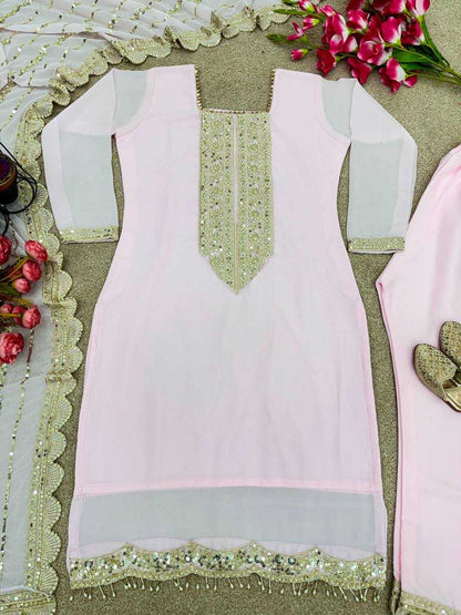 Faux Georgette Kesh121 1604 Suits & Dresses Islamic Clothing  Ladies Pakistani Embroidery Georgette Suits