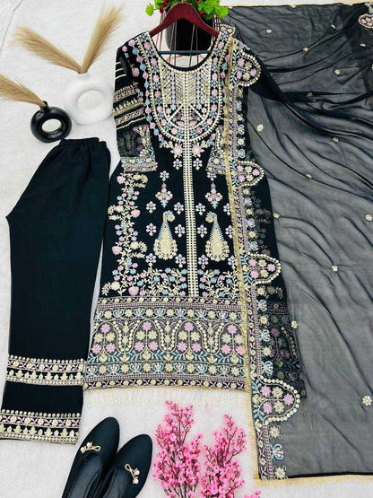 Faux Georgette Kesh121 1612 Suits & Dresses Islamic Clothing  Pakistani Embroidery Georgette Ladies Party Wear Suits