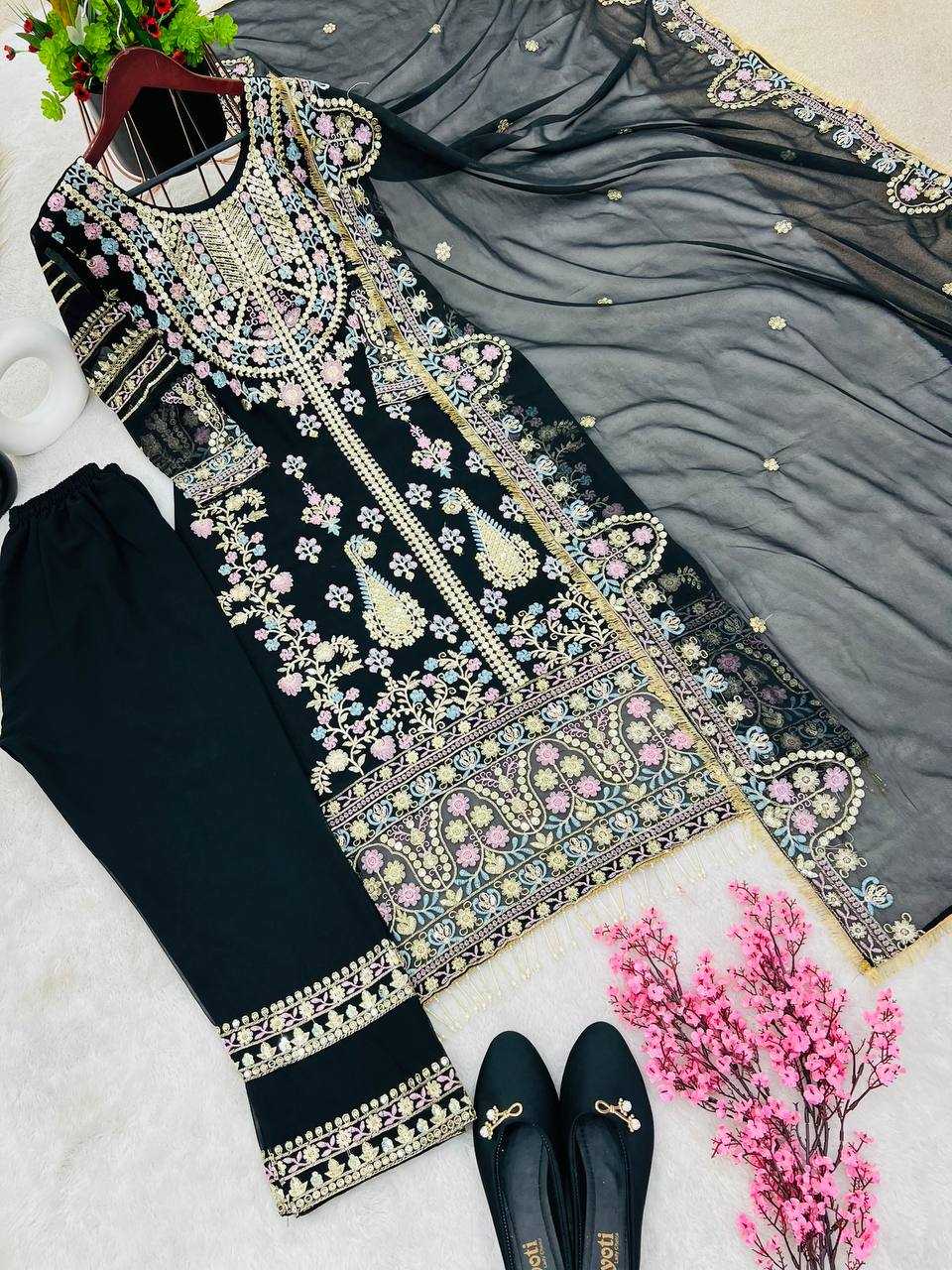 Faux Georgette Kesh121 1612 Suits & Dresses Islamic Clothing  Pakistani Embroidery Georgette Ladies Party Wear Suits