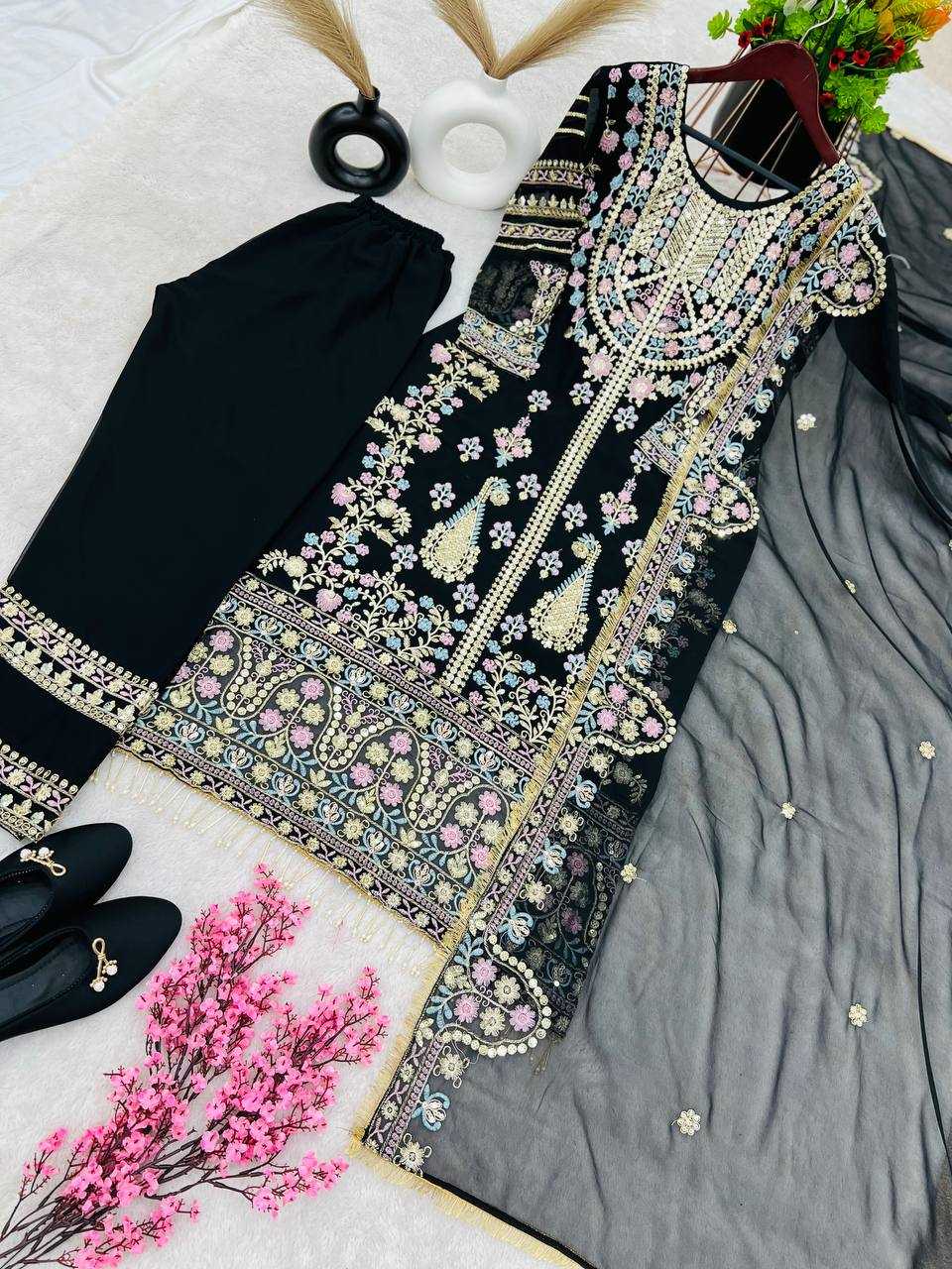 Faux Georgette Kesh121 1612 Suits & Dresses Islamic Clothing  Pakistani Embroidery Georgette Ladies Party Wear Suits