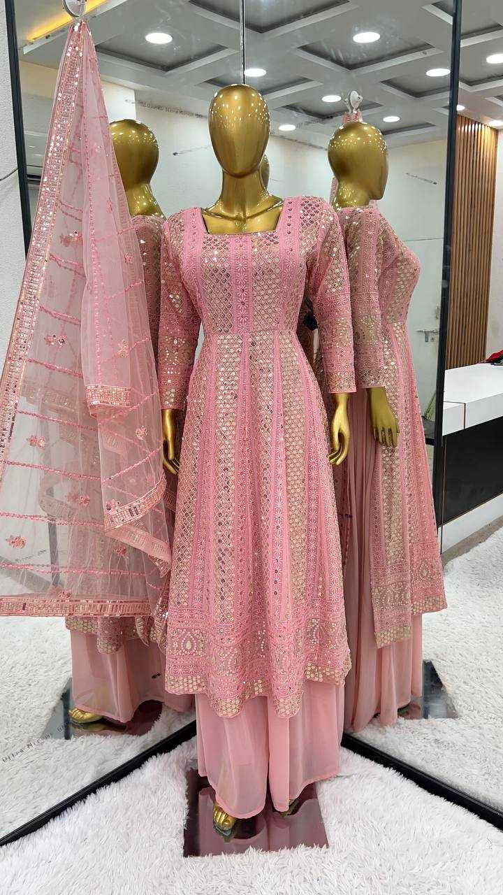 Faux Georgette Kesh121 1631 Gowns  Embroidery Anarkali Party Georgette Wedding Diwali Collections Gowns