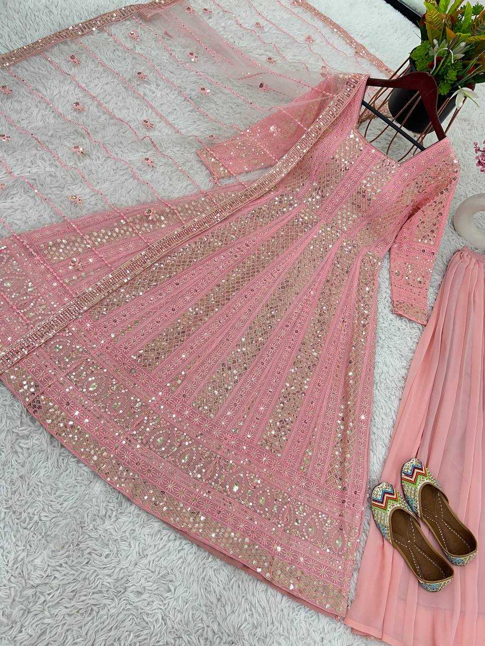 Faux Georgette Kesh121 1631 Gowns  Embroidery Anarkali Party Georgette Wedding Diwali Collections Gowns