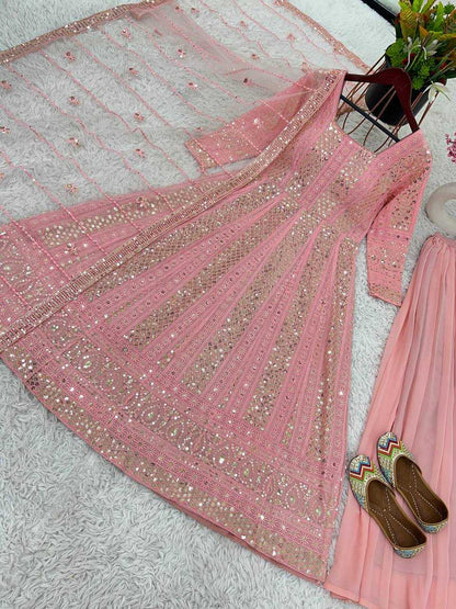 Faux Georgette Kesh121 1631 Gowns  Embroidery Anarkali Party Georgette Wedding Diwali Collections Gowns