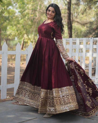 Faux Georgette Kesh121 1634 Gowns  Embroidery Anarkali Party Long Georgette Diwali Collections Gowns