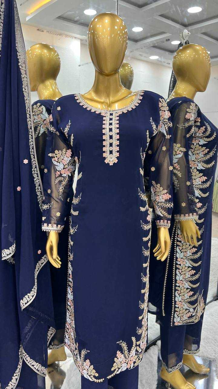 Faux Georgette Kesh122 481 Suits & Dresses Islamic Clothing  Pakistani Embroidery Georgette Ladies Party Wear Suits