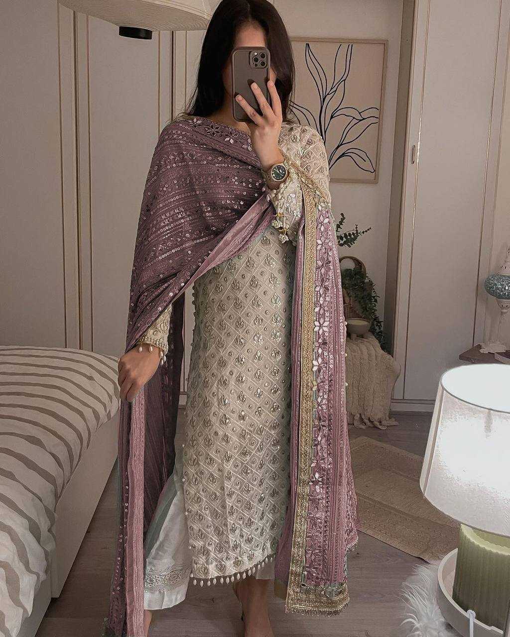 Faux Georgette Kesh123 5130 Suits & Dresses Islamic Clothing   Pakistani Embroidery Georgette Wedding Suits