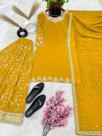 Faux Georgette Kesh123 5135 Suits & Dresses  Sharara Salwar Embroidery Georgette Party Wear Suits