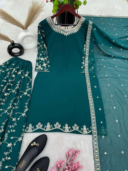 Faux Georgette Kesh123 5135 Suits & Dresses  Sharara Salwar Embroidery Georgette Party Wear Suits