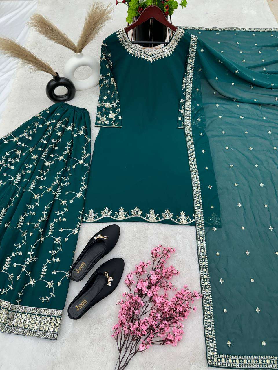 Faux Georgette Kesh123 5135 Suits & Dresses  Sharara Salwar Embroidery Georgette Party Wear Suits