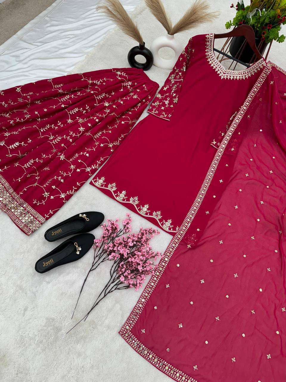 Faux Georgette Kesh123 5135 Suits & Dresses  Sharara Salwar Embroidery Georgette Party Wear Suits