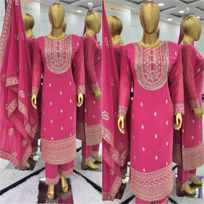 Faux Georgette Kesh123 5162 Suits & Dresses Islamic Clothing  Pakistani Embroidery Palazzo Georgette Suits