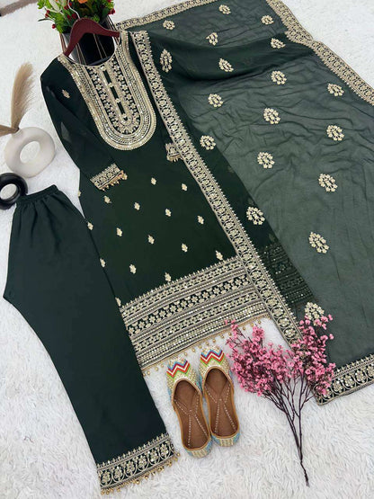 Faux Georgette Kesh123 5162 Suits & Dresses Islamic Clothing  Pakistani Embroidery Palazzo Georgette Suits