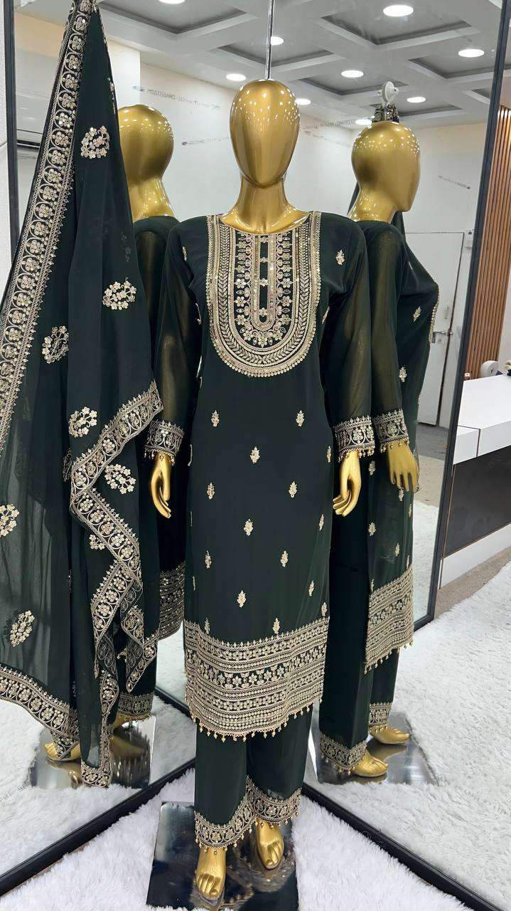 Faux Georgette Kesh123 5162 Suits & Dresses Islamic Clothing  Pakistani Embroidery Palazzo Georgette Suits