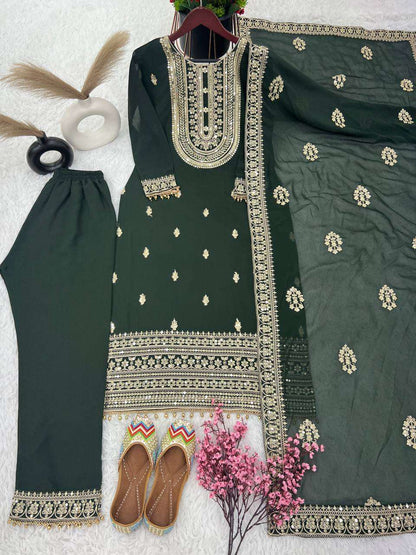 Faux Georgette Kesh123 5162 Suits & Dresses Islamic Clothing  Pakistani Embroidery Palazzo Georgette Suits