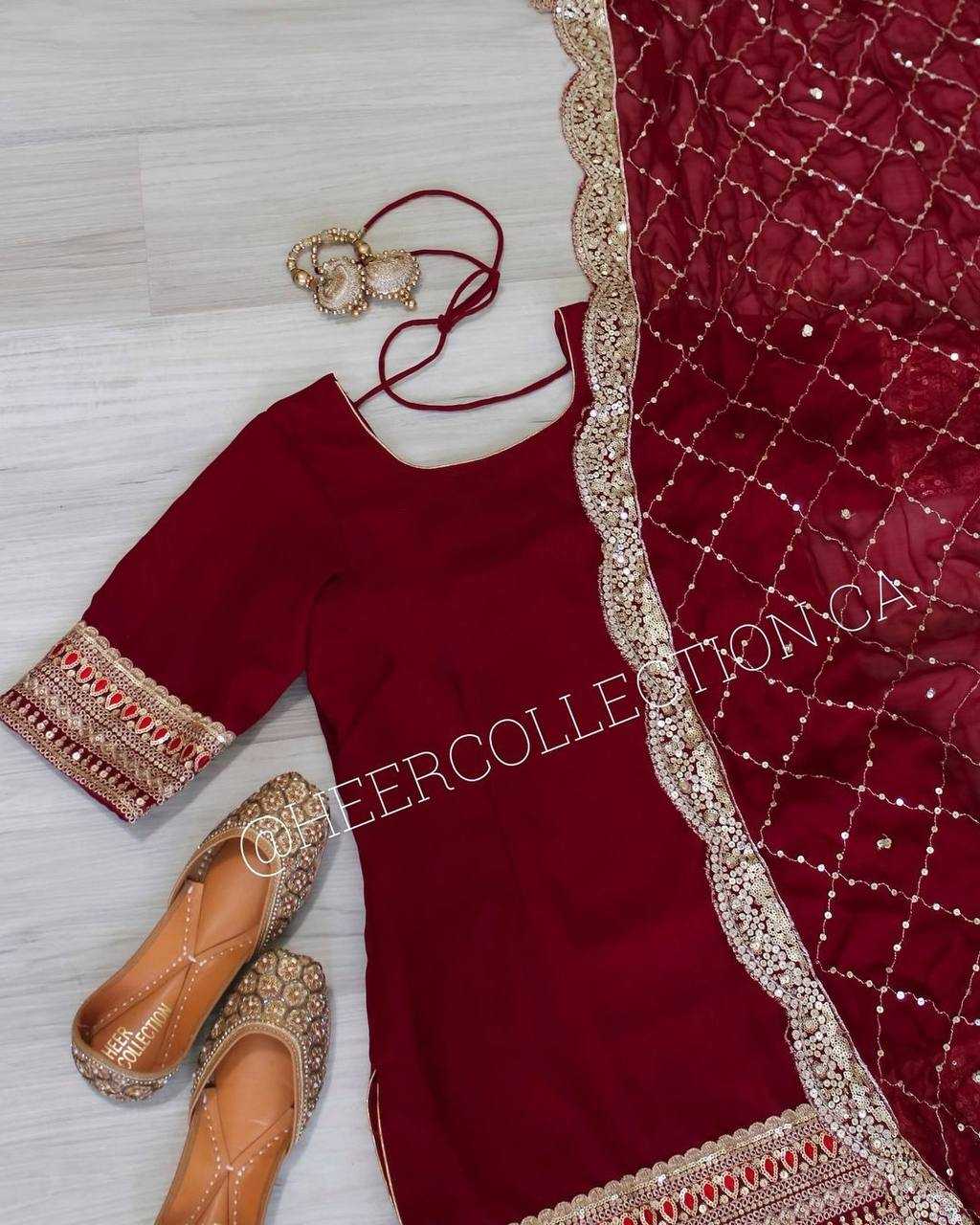 Faux Georgette Kesh123 5164 Suits & Dresses  Sharara Salwar Embroidery Georgette Wedding Suits