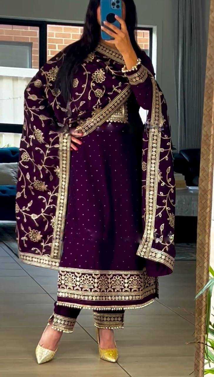 Faux Georgette Kesh123 5175 Suits & Dresses Islamic Clothing  Embroidery Ladies Pakistani Georgette Wedding Suits