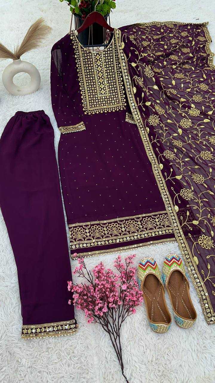 Faux Georgette Kesh123 5175 Suits & Dresses Islamic Clothing  Embroidery Ladies Pakistani Georgette Wedding Suits