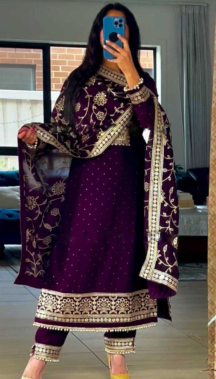 Faux Georgette Kesh123 5175 Suits & Dresses Islamic Clothing  Embroidery Ladies Pakistani Georgette Wedding Suits