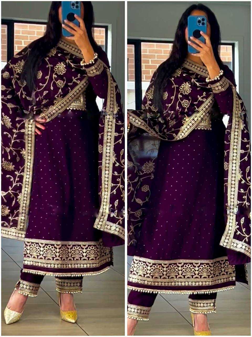 Faux Georgette Kesh123 5175 Suits & Dresses Islamic Clothing  Embroidery Ladies Pakistani Georgette Wedding Suits