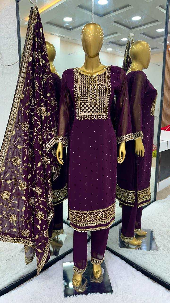 Faux Georgette Kesh123 5175 Suits & Dresses Islamic Clothing  Embroidery Ladies Pakistani Georgette Wedding Suits