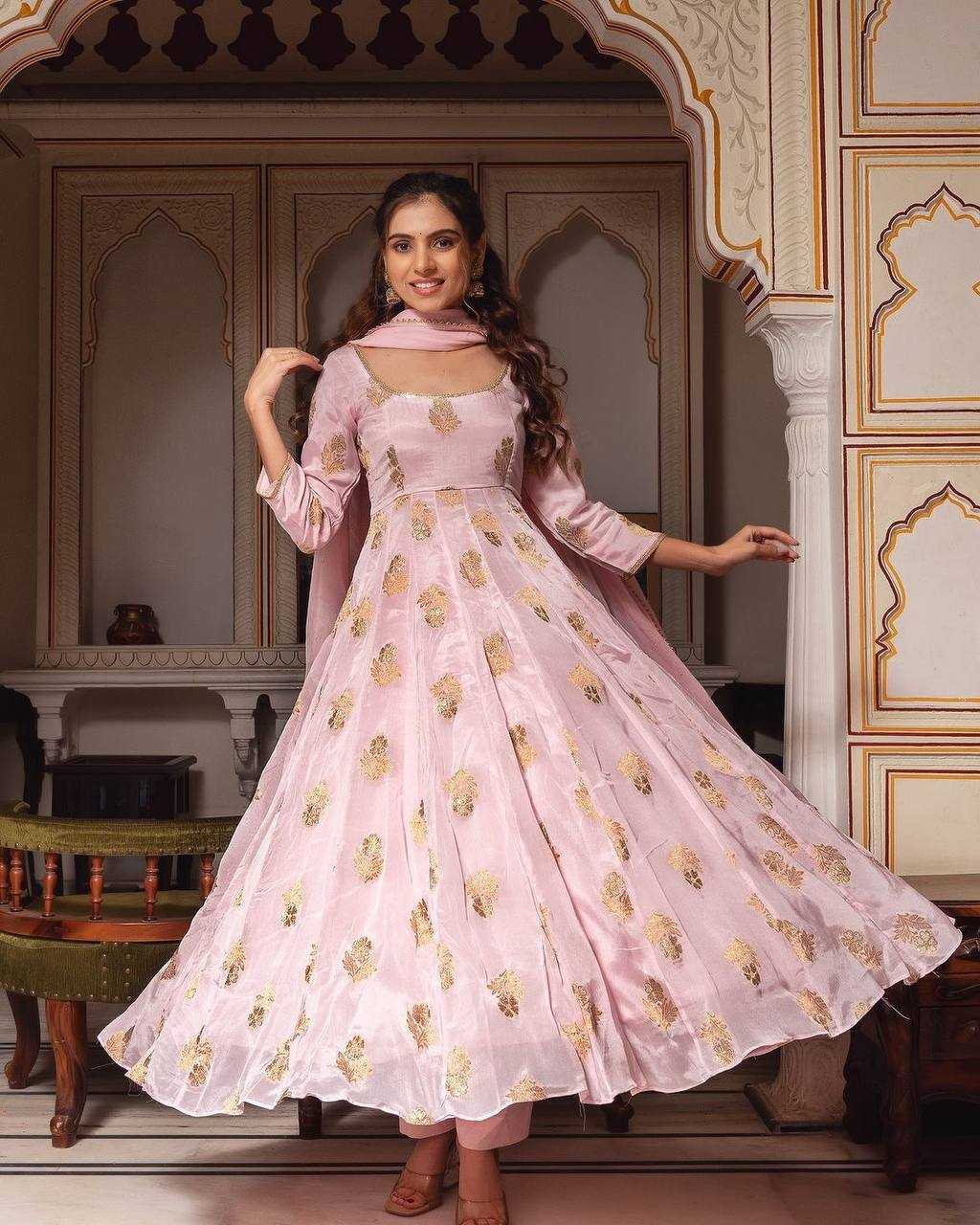 Faux Georgette Kesh123 5193 Gowns  Embroidery Anarkali Party Long Georgette Gowns