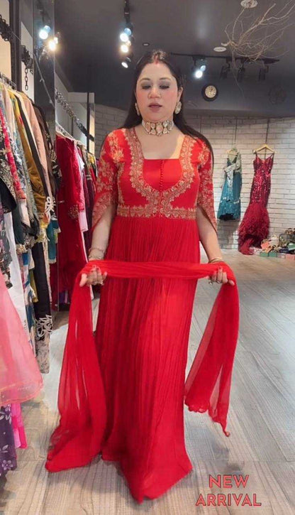 Faux Georgette Kesh123 5201 Gowns  Embroidery Anarkali Long Georgette Gowns