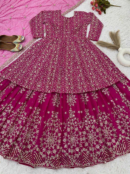 Faux Georgette Kesh124 819 Lehengas  Fancy Traditional Embroidered Lehengas