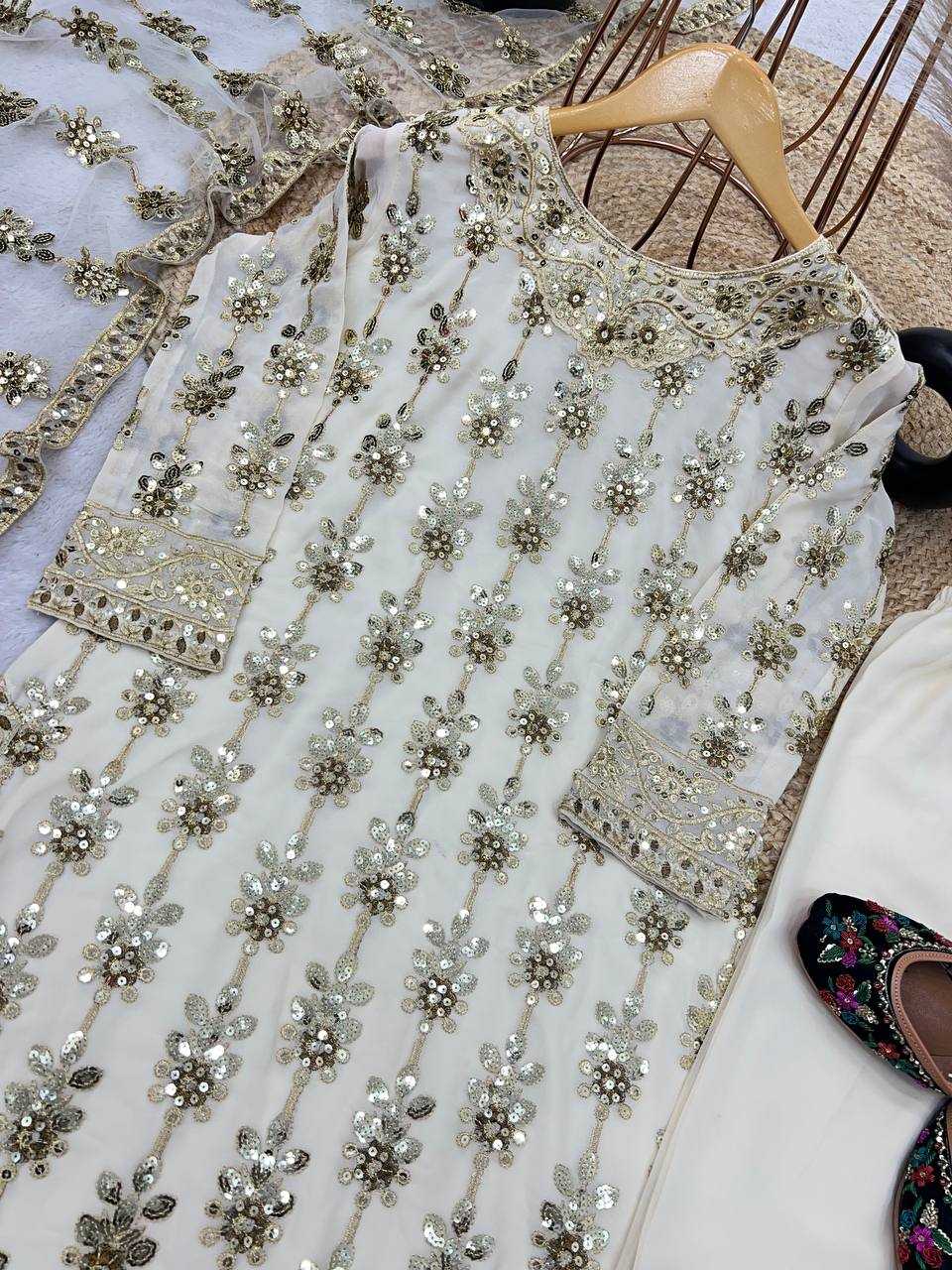 Faux Georgette Kesh125 3064 Suits & Dresses Islamic Clothing  Pakistani Embroidery Georgette Wedding Suits