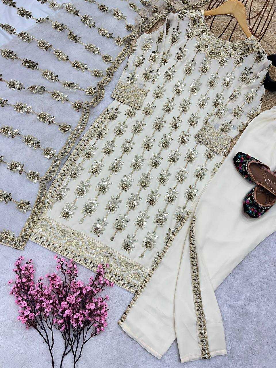 Faux Georgette Kesh125 3064 Suits & Dresses Islamic Clothing  Pakistani Embroidery Georgette Wedding Suits