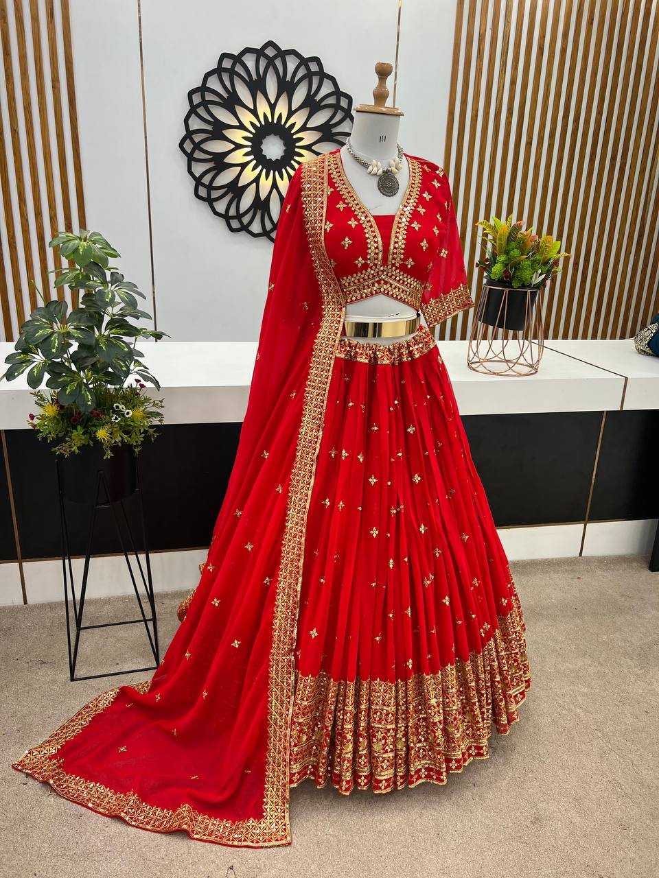 Faux Georgette Kesh125 3065 Lehengas  Designer Wedding Embroidered Lehengas